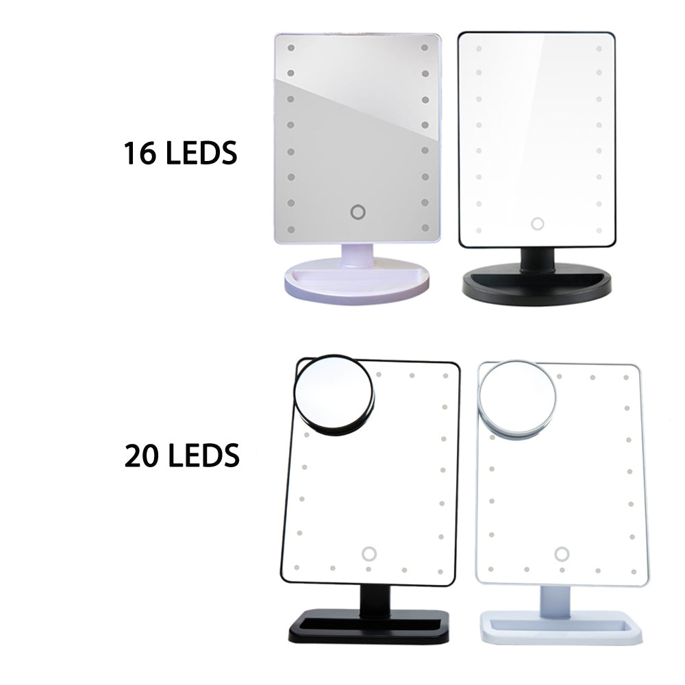 Adjustable LED Touch Screen Makeup Mirror - PicaPicaBeauty 