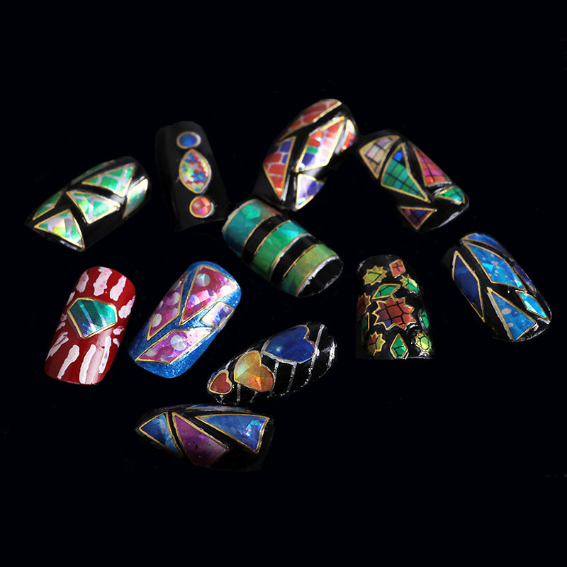 24pcs Broken Glass Nail Art Foil Assortment - PicaPicaBeauty 