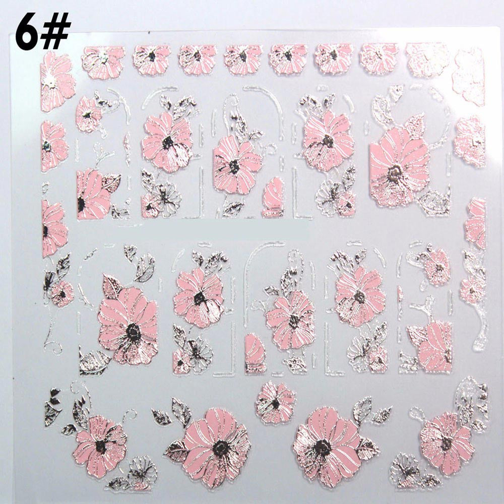 3D Nail Stickers - Pink Flowers Design/Nail Art - PicaPicaBeauty 