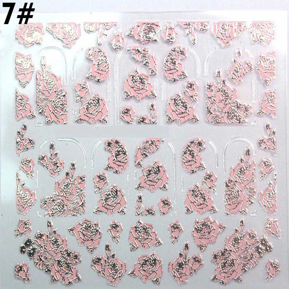 3D Nail Stickers - Pink Flowers Design/Nail Art - PicaPicaBeauty 