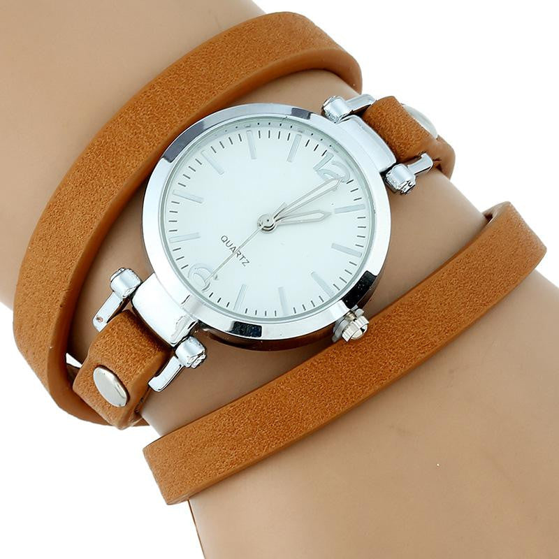 Large Strap Leather Wrap Wristwatch - PicaPicaBeauty 