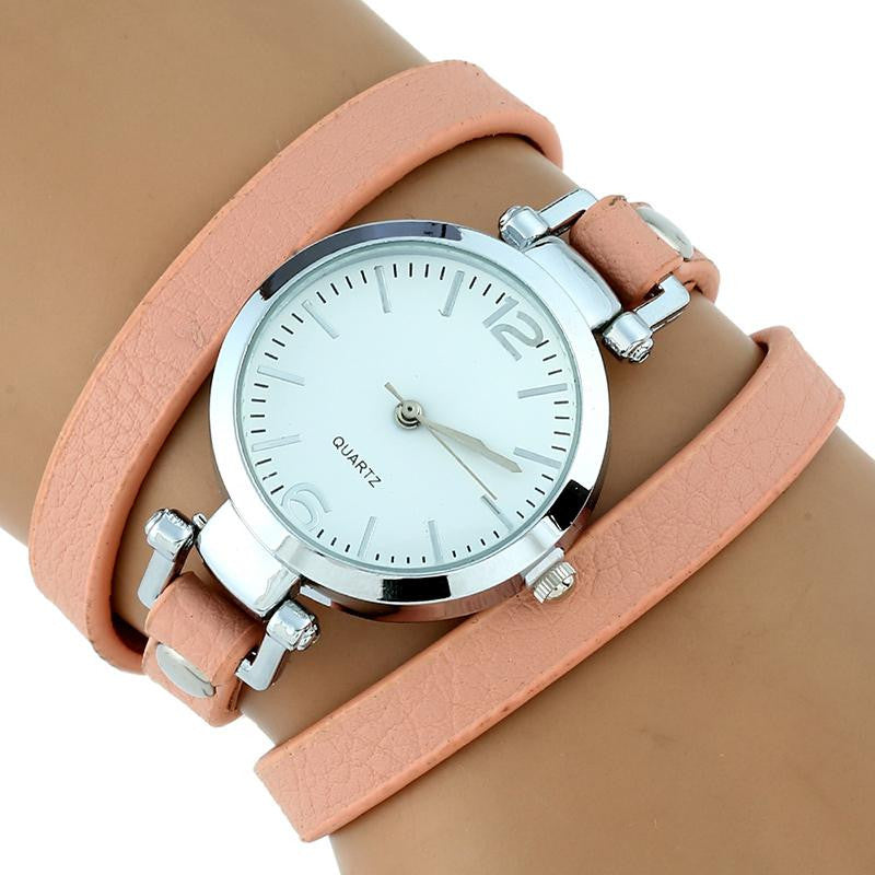Large Strap Leather Wrap Wristwatch - PicaPicaBeauty 